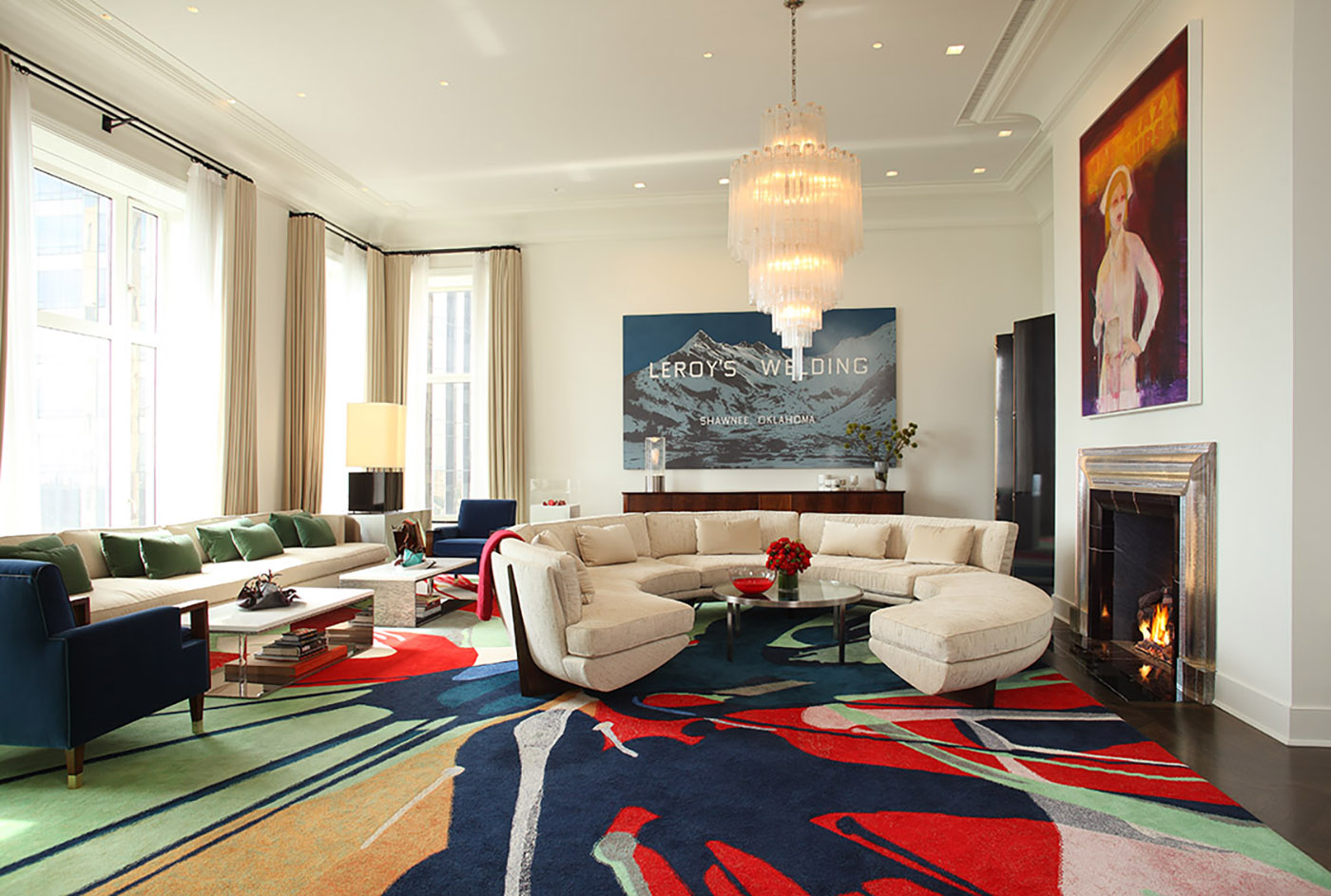 bold rug living room