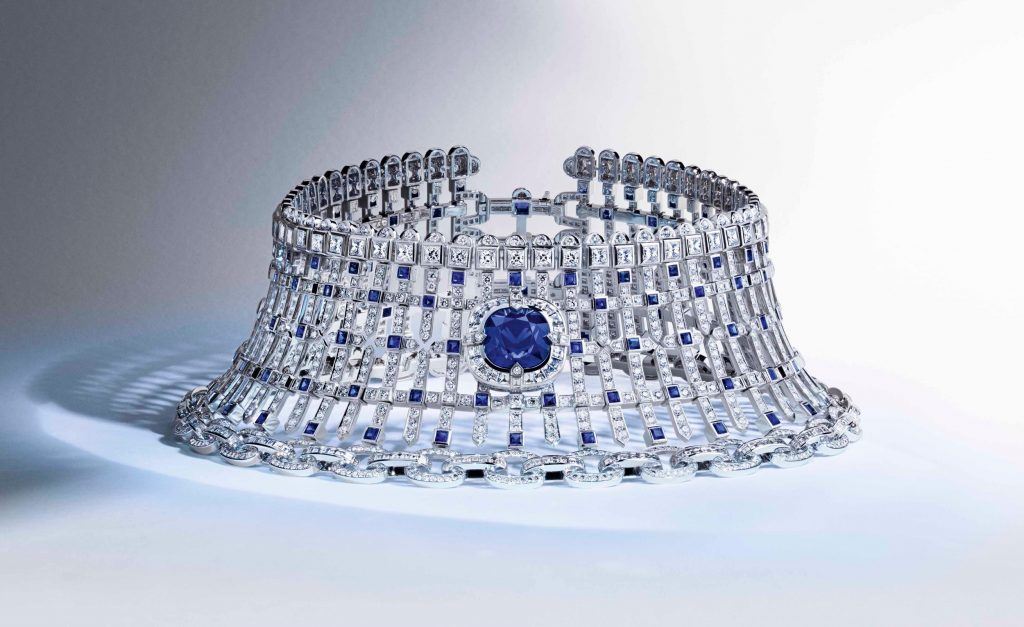 Louis Vuitton Diamond and Sapphire 18K White Gold Necklace