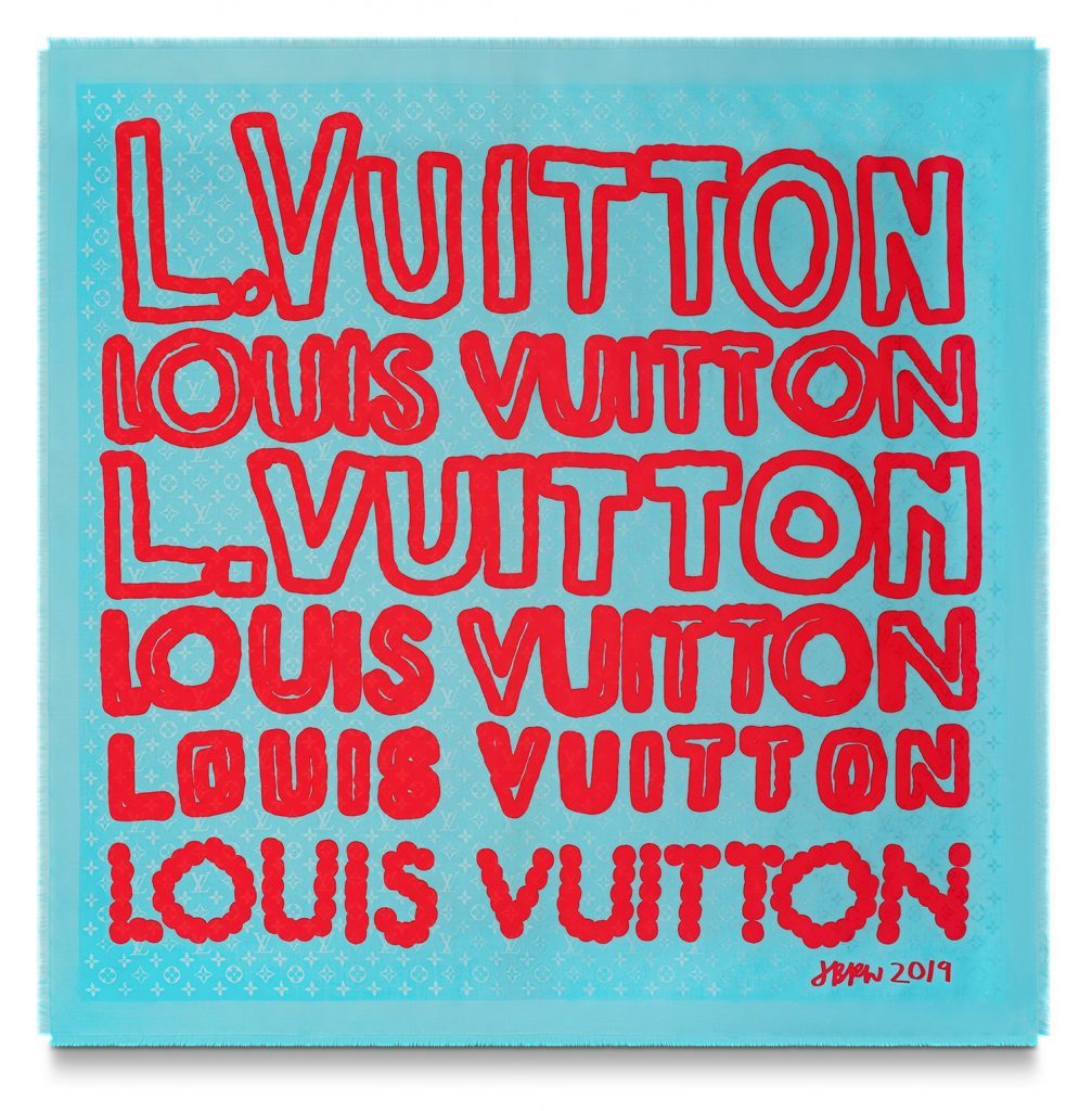 Louis Vuitton, Accessories, Louis Vuitton Jonas Wood Jonas Wood Monogram  Stole M7653 Blue Shawl Basketball