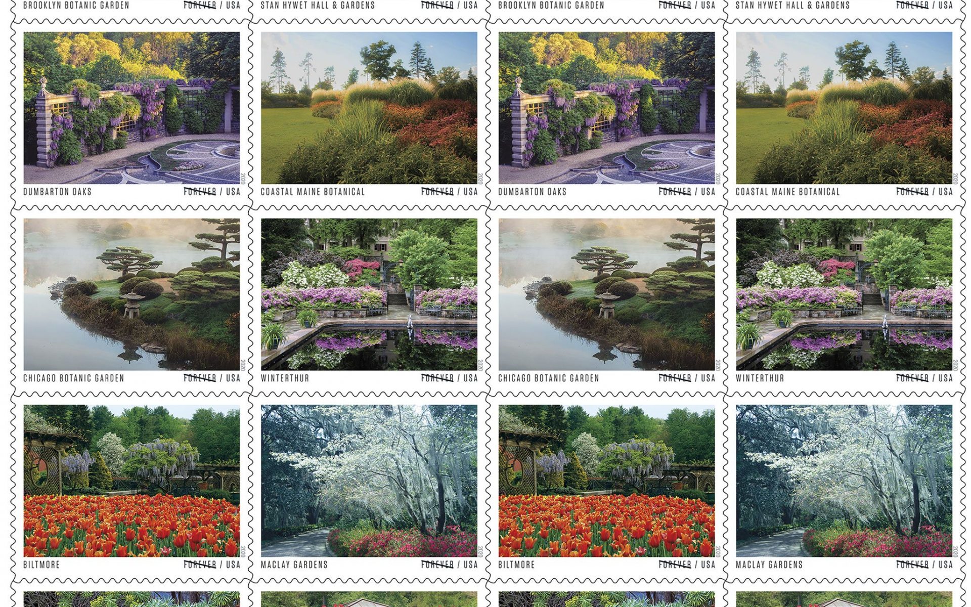 America's Most Picturesque Gardens Grace USPS's Latest Stamps