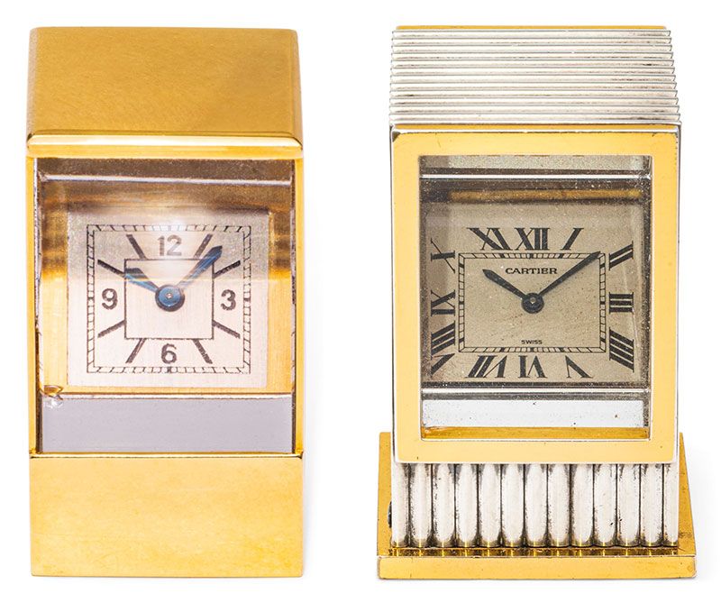 cartier miniature clock