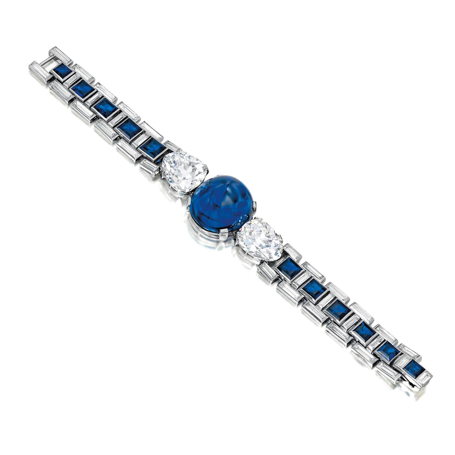 Cartier bracelet of diamond and sapphire from 1927.