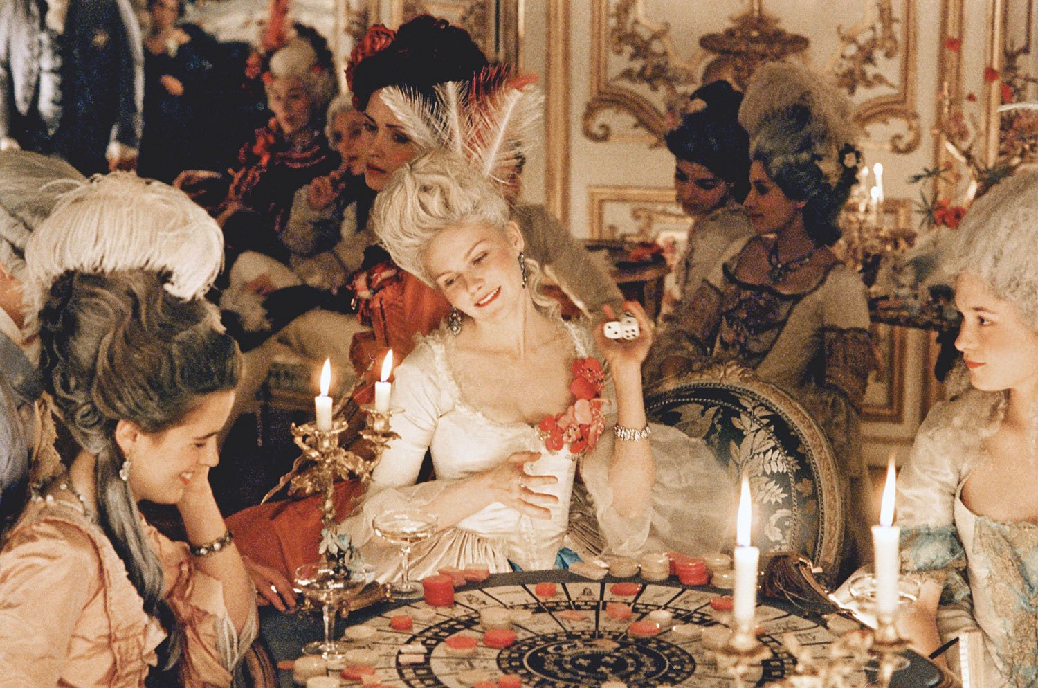 Marie Antoinette film still featuring Kirsten Dunst.