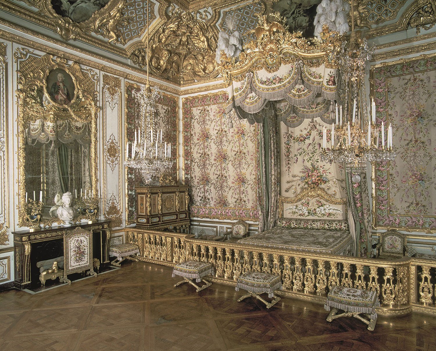 Marie Antoinette’s bedchamber at Versailles.