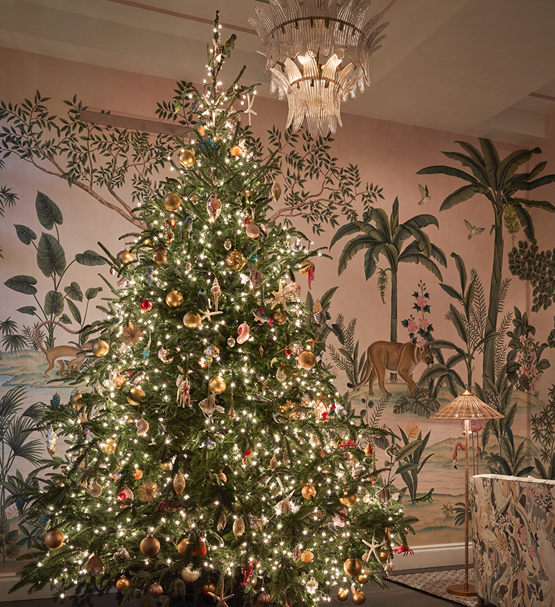 Palm Christmas Tree and Holiday Decor ⋆ Jeweled Interiors