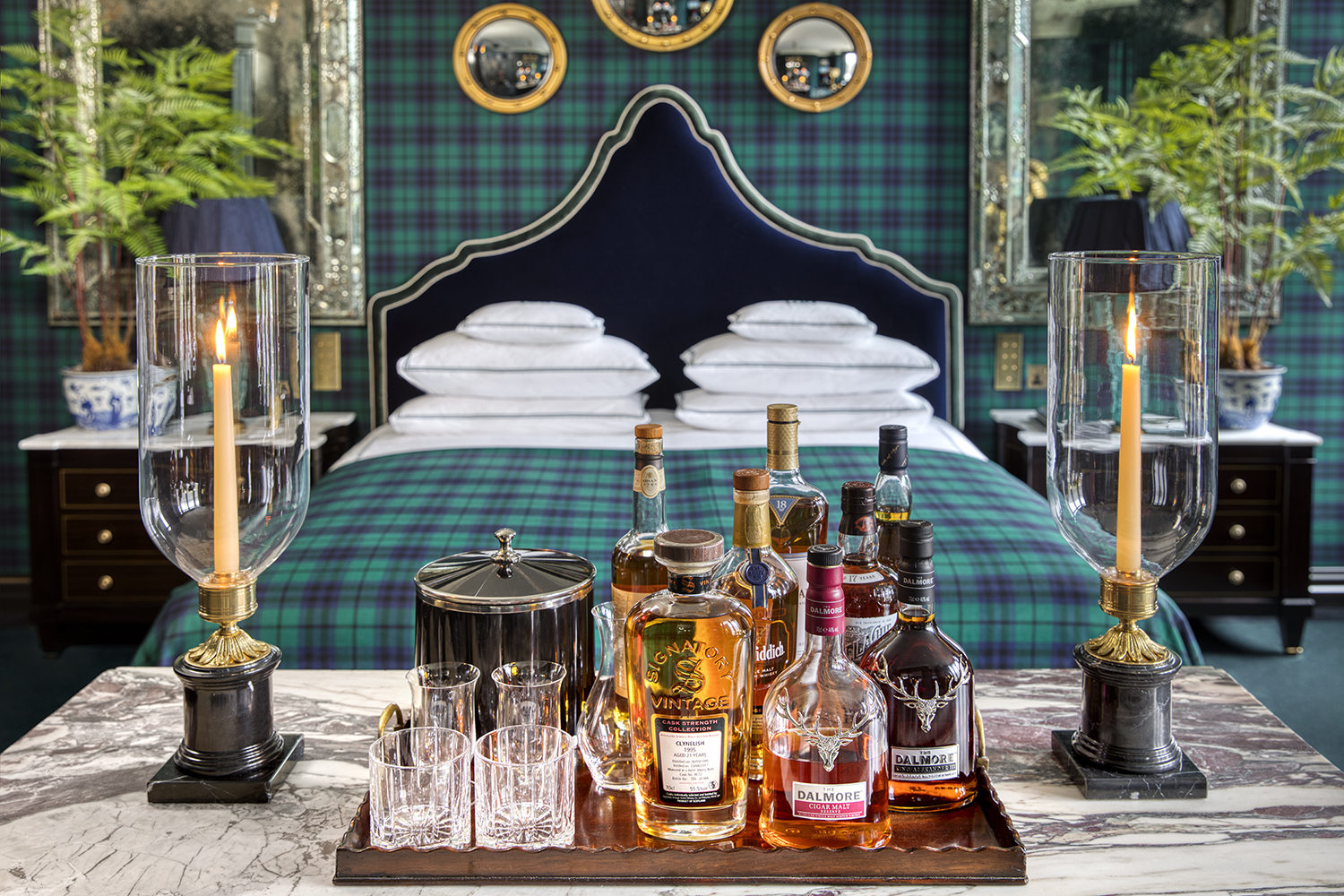 The Archibald Suite at 100 Princes Street in Edinburgh is outfitted in one of several different styles of tartan.