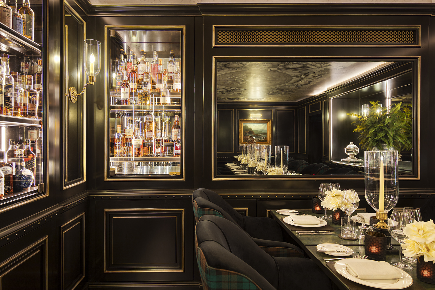 Punctuated with an astrological mural on the ceiling, Ghillie’s Pantry at 100 Princes Street in Edinburgh offers more than 100 whisky varieties.