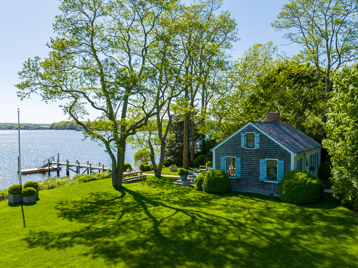 Steven Gambrel's waterfront property offers breathtaking sunset views.