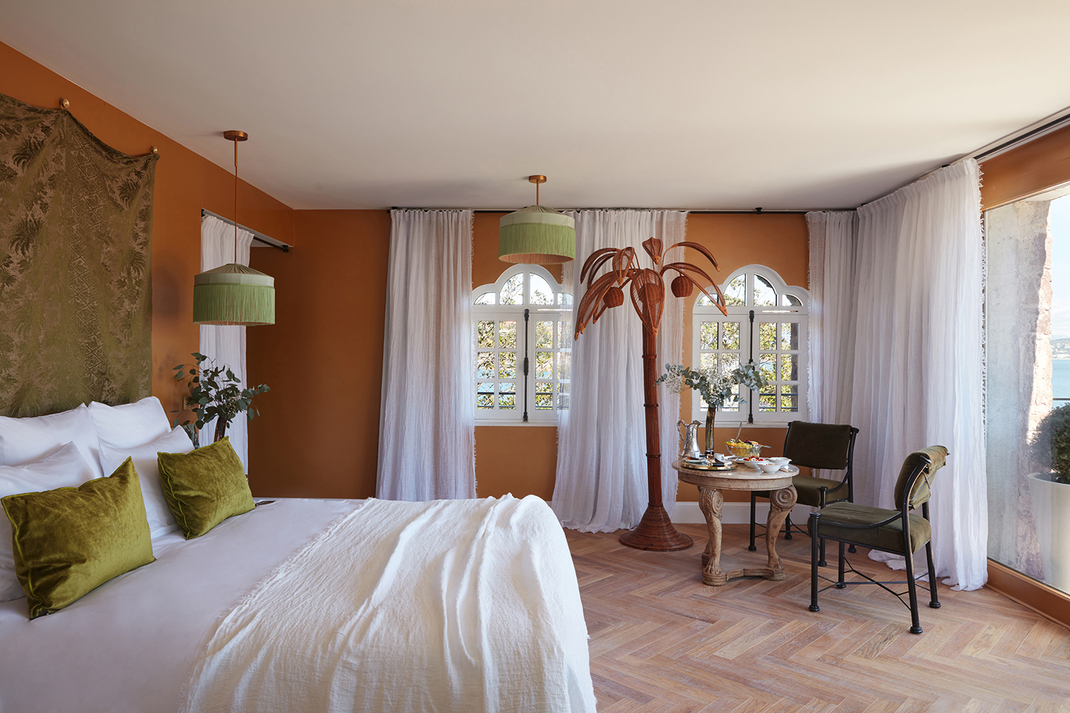 Interior of the Jasmine suite at Château de Théole in Théoule-sur-Mer, France.