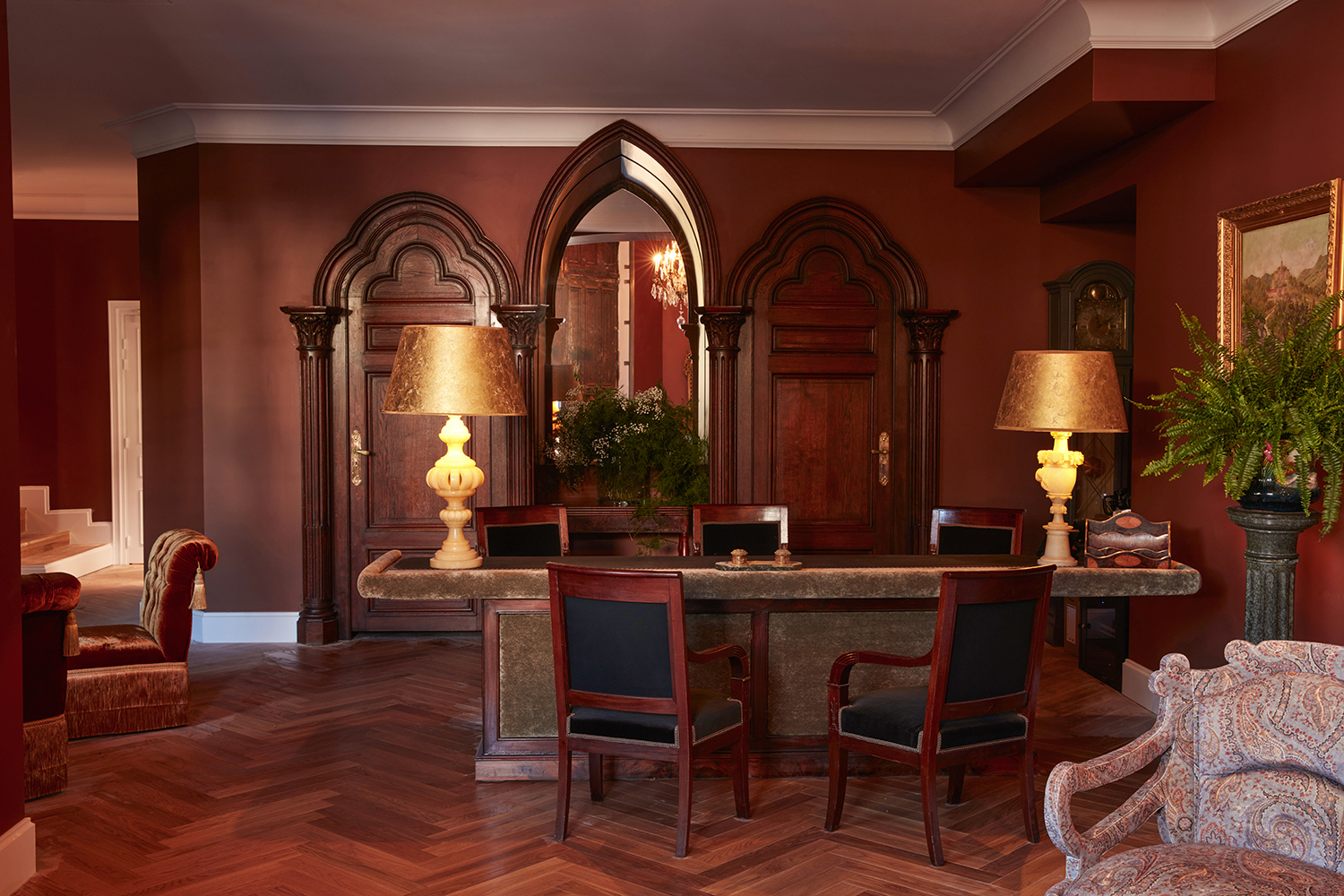 Reception desk at Château de Théole in Théoule-sur-Mer, France.