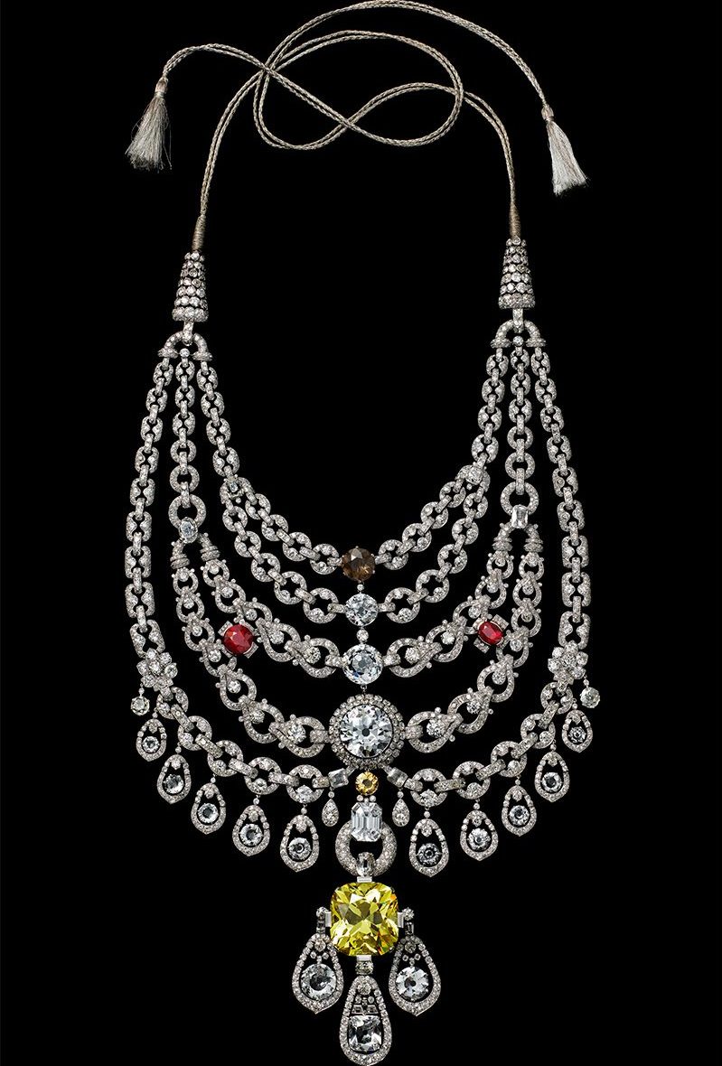 Necklace, Cartier Paris, special order, 1928, restored 1999-2002 is on display for the exhibition celebrating Cartier in Japan.