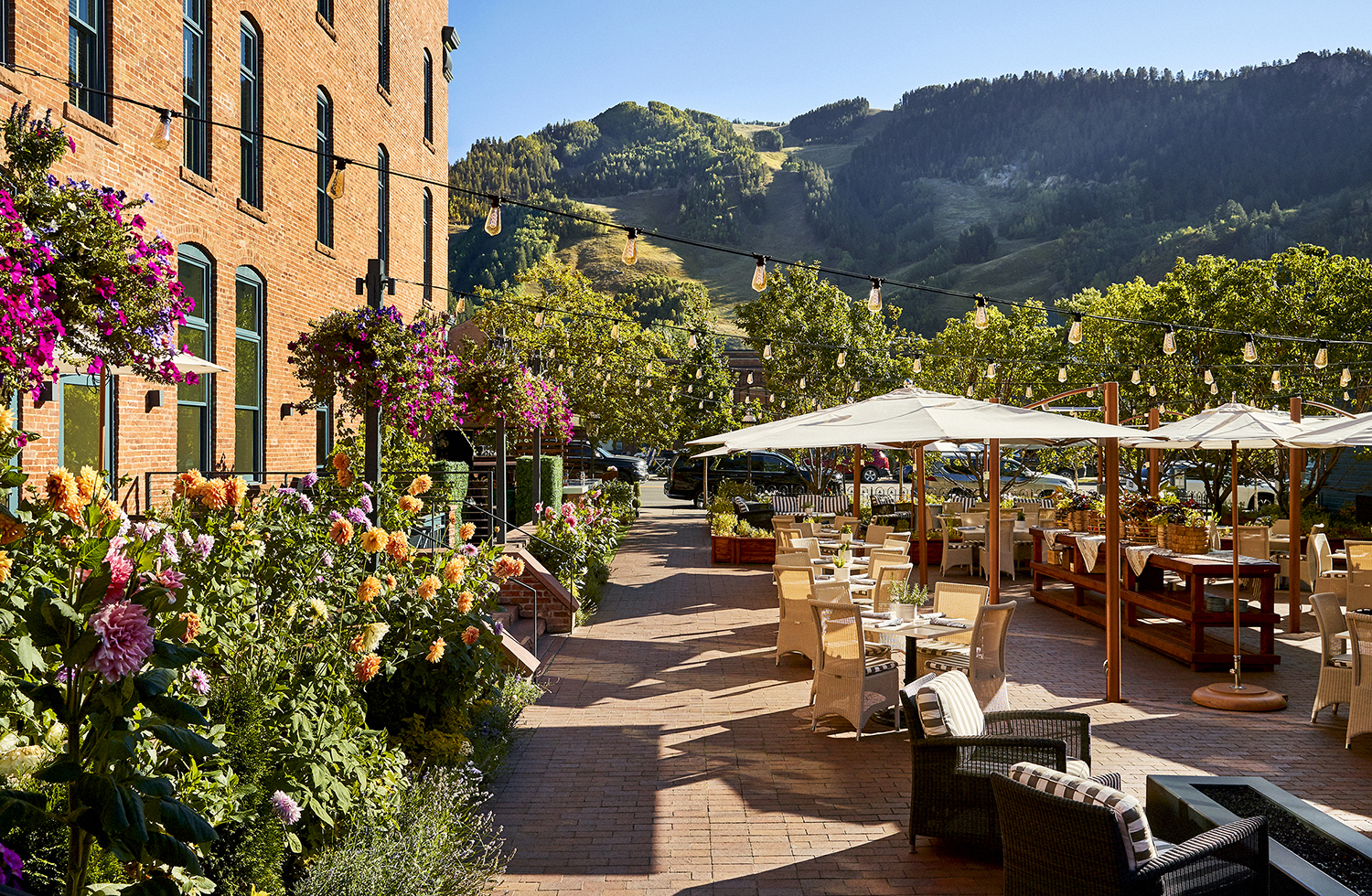 The garden at Hotel Jerome, which will host social aspects of the Aspen Art Fair