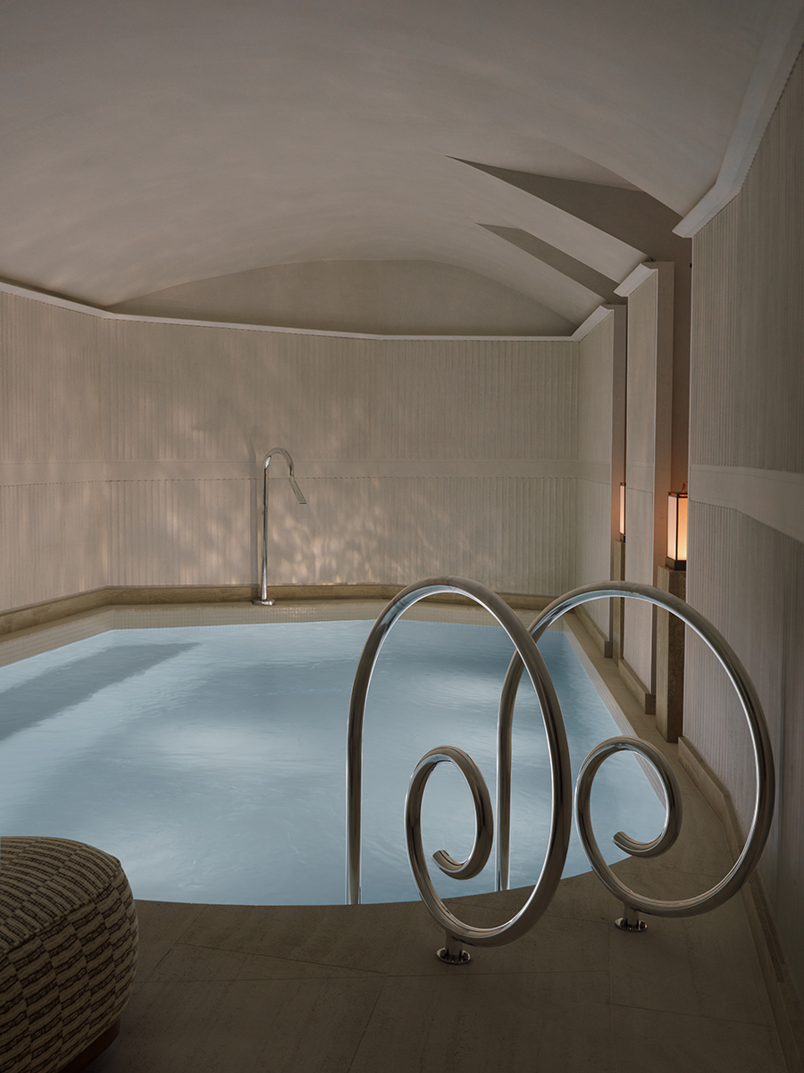 An indoor plunge pool at Hotel Hana in Paris.