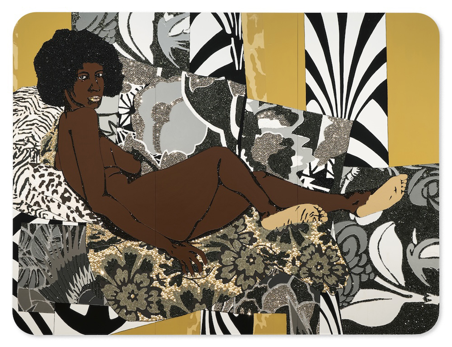 Mickalene Thomas, A Little Taste Outside of Love, (2007) is on the list of museum exhibitions to see this summer.