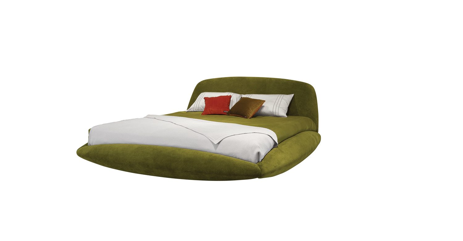 Calisson bed by Maurice Barilone for Roche Bobois is recommended for a guest room.