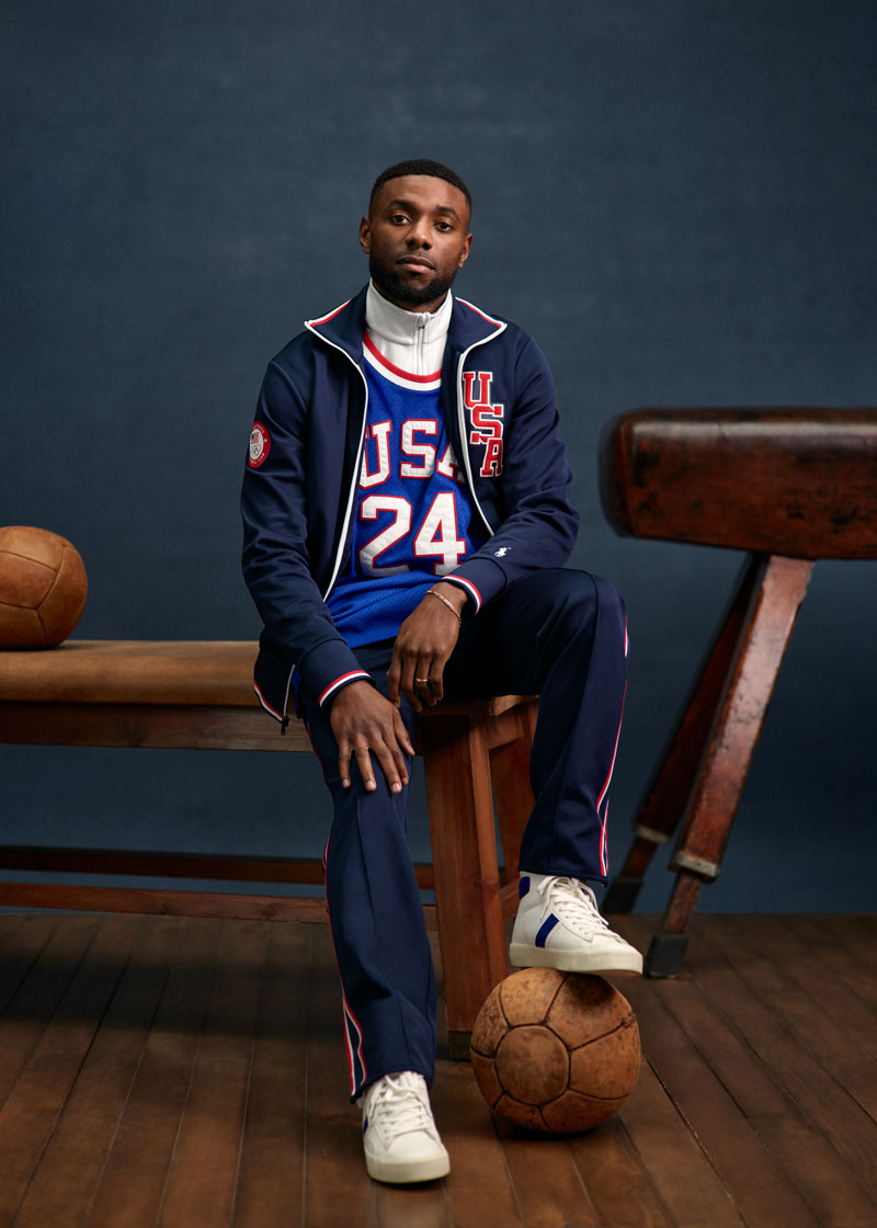 Jeffrey Louis in Ralph Lauren's Olympic fashion for Team USA.