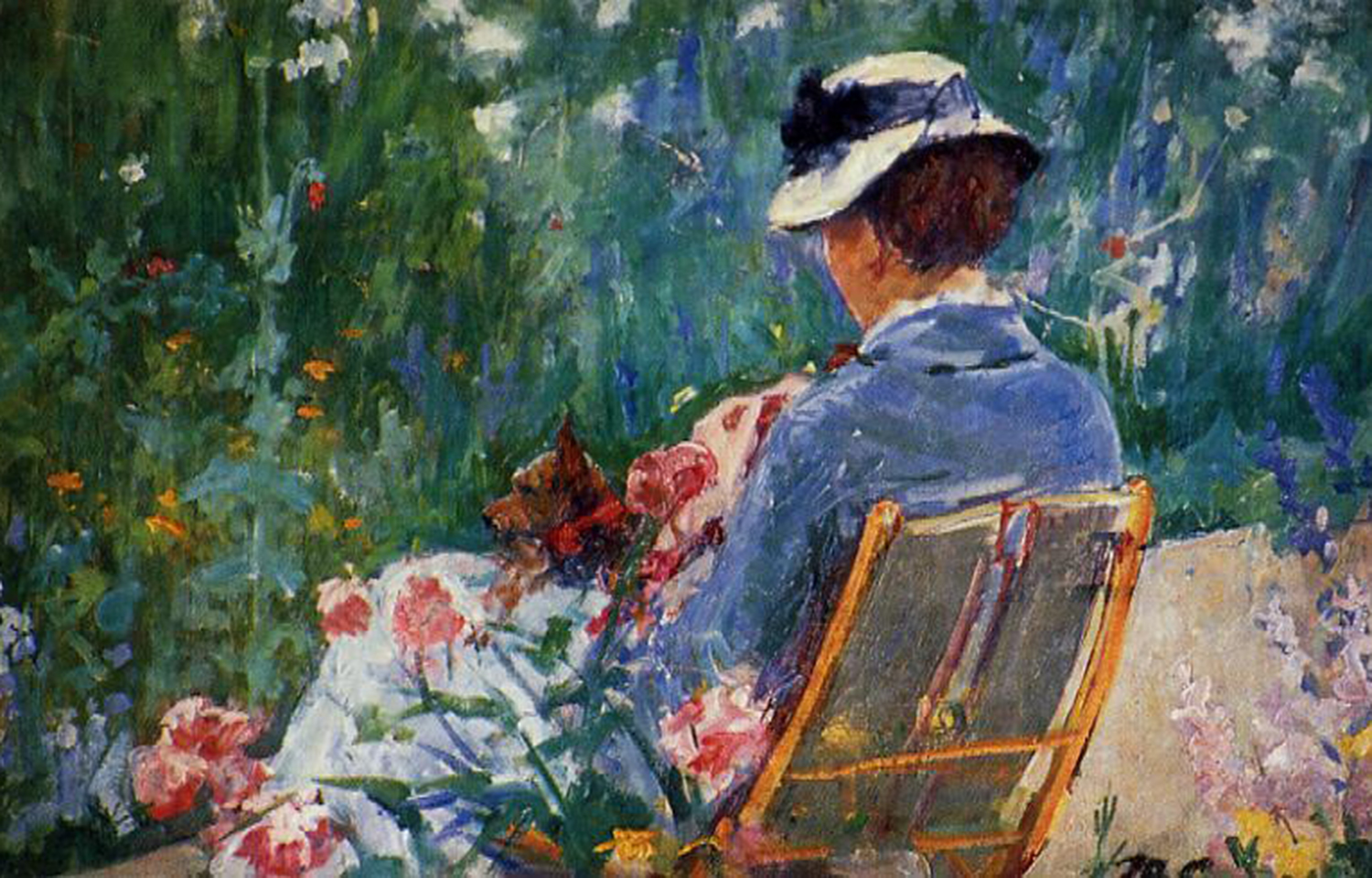 Mary Cassatt, Lydia Seated in the Garden with a Dog on Her Lap, (1878–79) is on the list of museum exhibitions to see this summer.