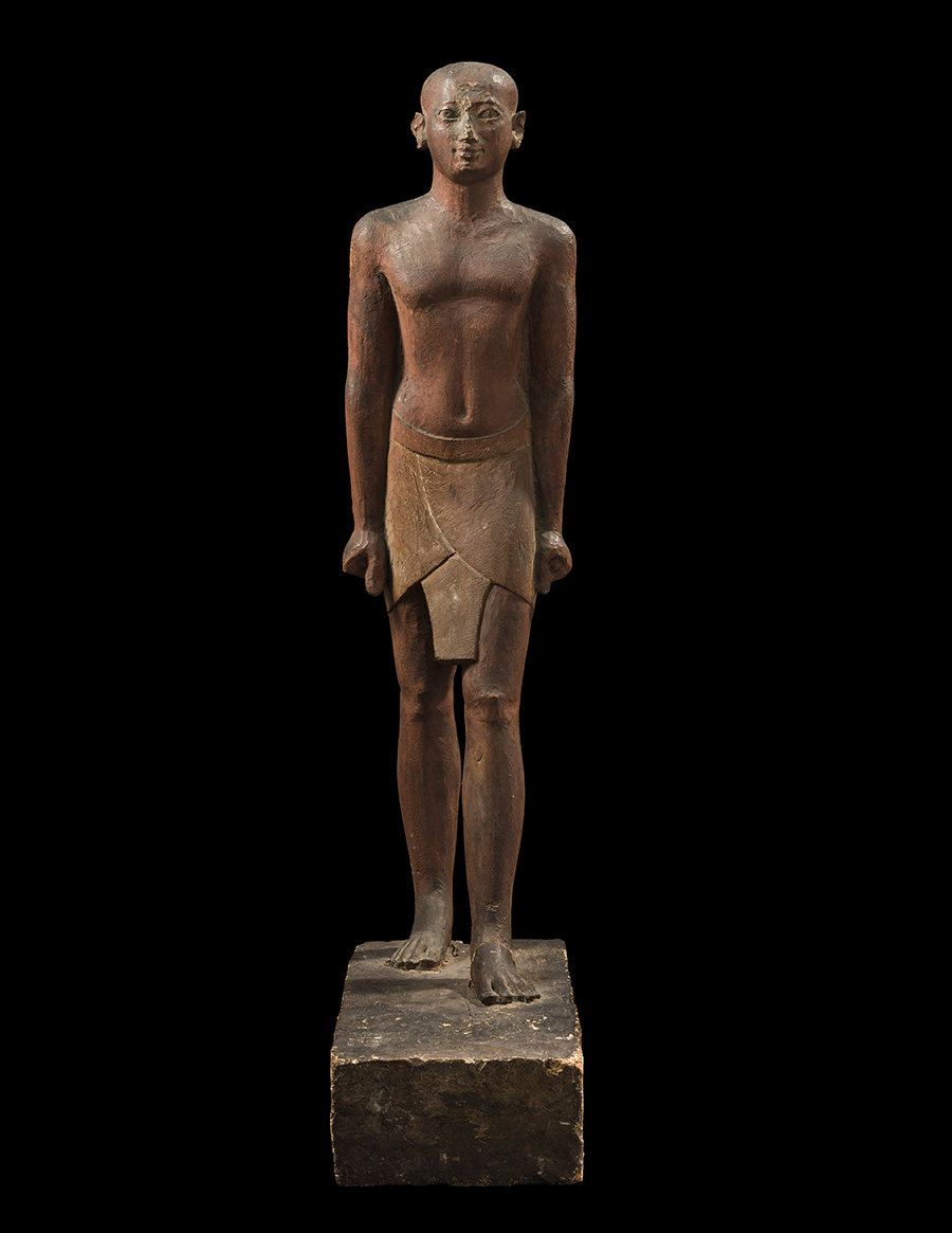 Phoenix Ancient Art presented an Egyptian wooden statuette of a dignitary, circa 7th-4th century B.C. at the Treasure House Fair