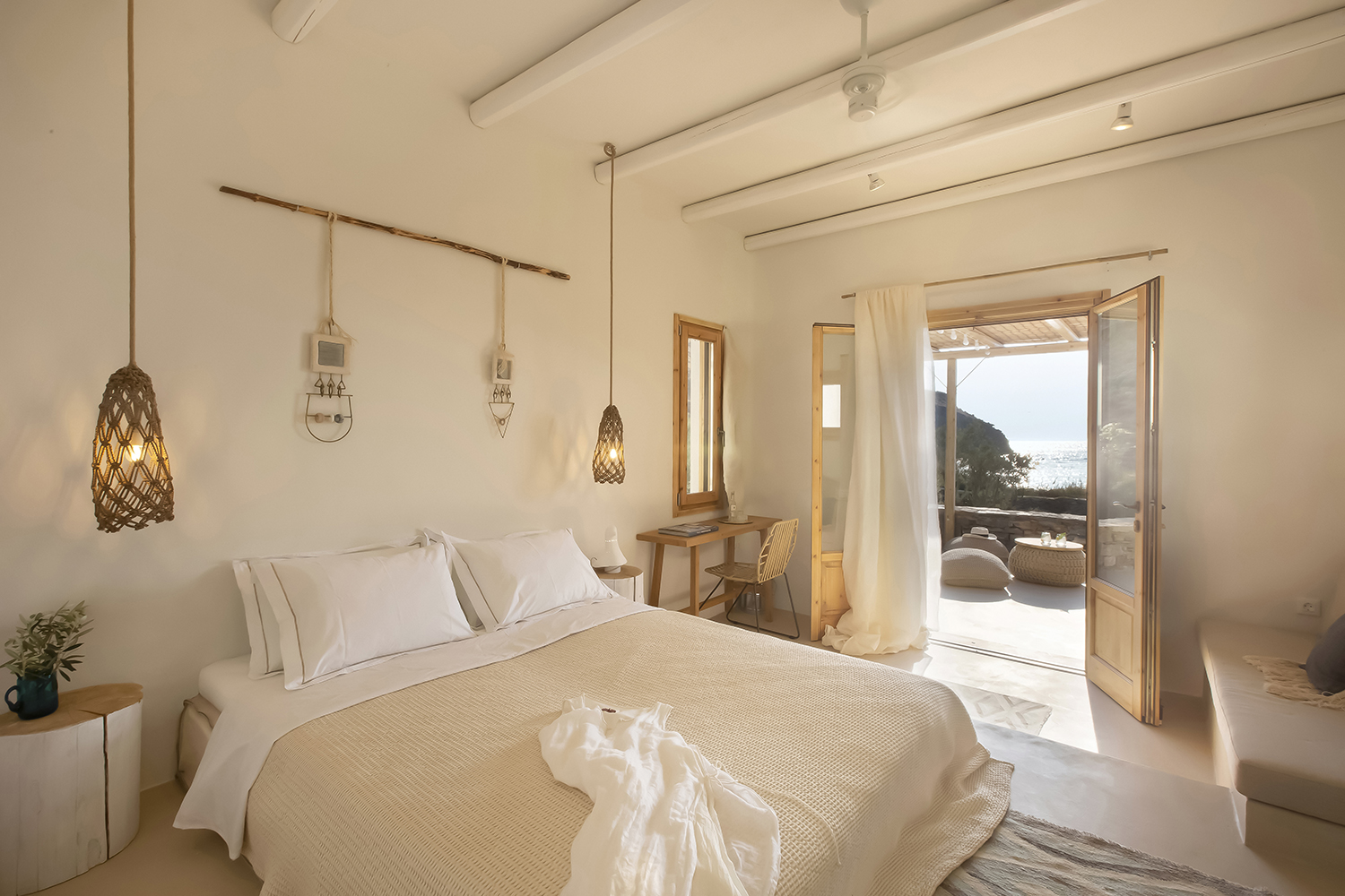 Guest suite at Kea Retreat on Kea Island in Greece.