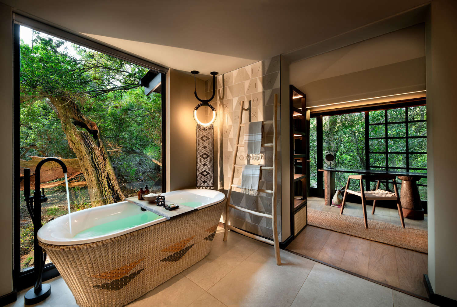 Fox Browne Creative renovated suite at andBeyond Phinda Forest Lodge in South Africa.