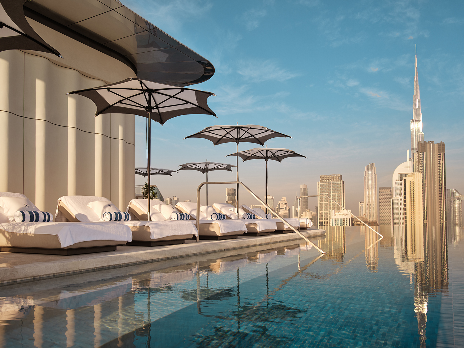 View of Dubai's famed Burj Khalifa from The Lana's High Society pool.