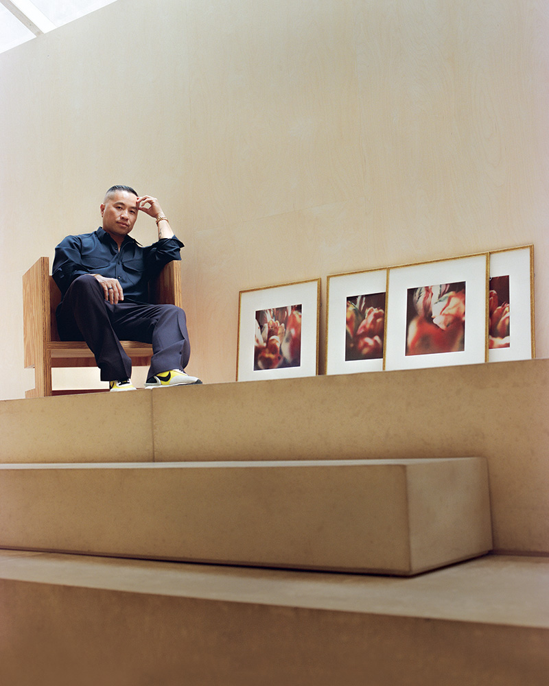 Fashion designer Phillip Lim with his collection of Cy Twombly photographs from the artist’s “Tulips” series.