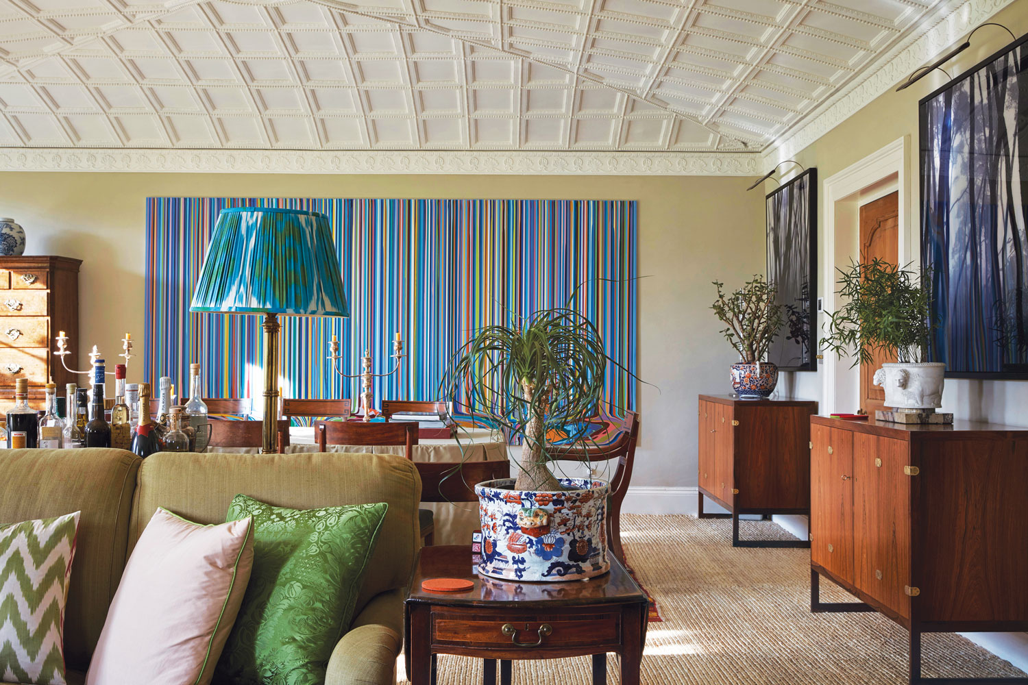 An English country estate restored by Ben Pentreath, with a work by Ian Davenport.