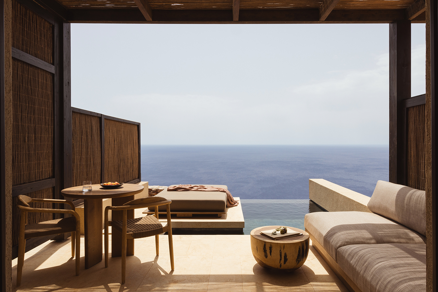 View of the Aegean Sea from the suites at Gundari resort in Folegandros, Greece.