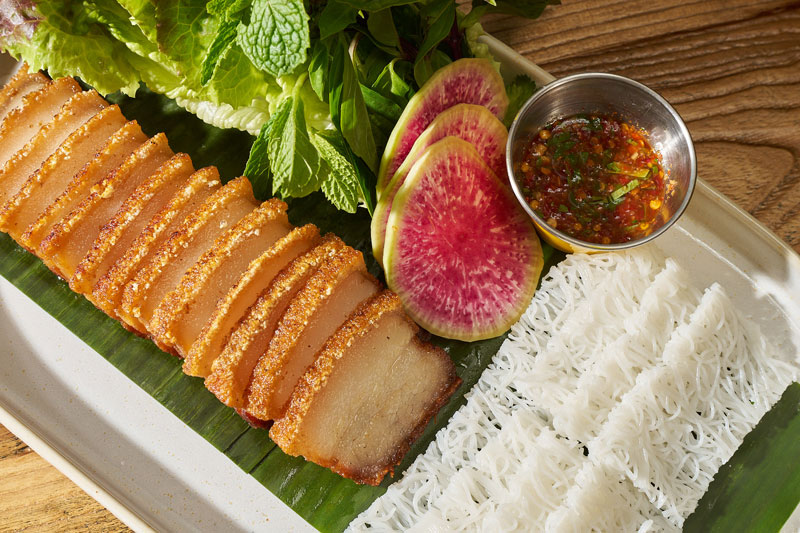 Jungsik Yim's preparation of crispy pork.