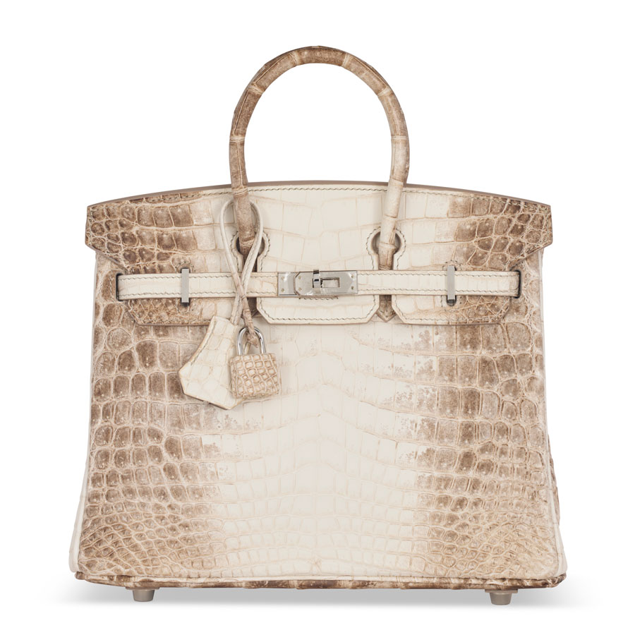 A rare, matte white Himalaya Niloticus Crocodile Birkin 25 with Palladium hardware.