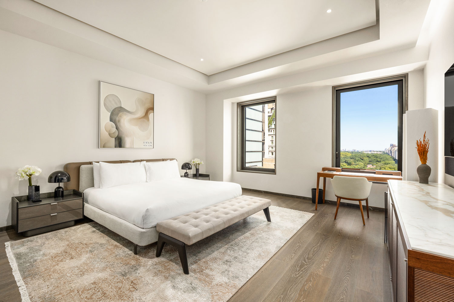 The Crown Building residence features sweeping views of Central Park.