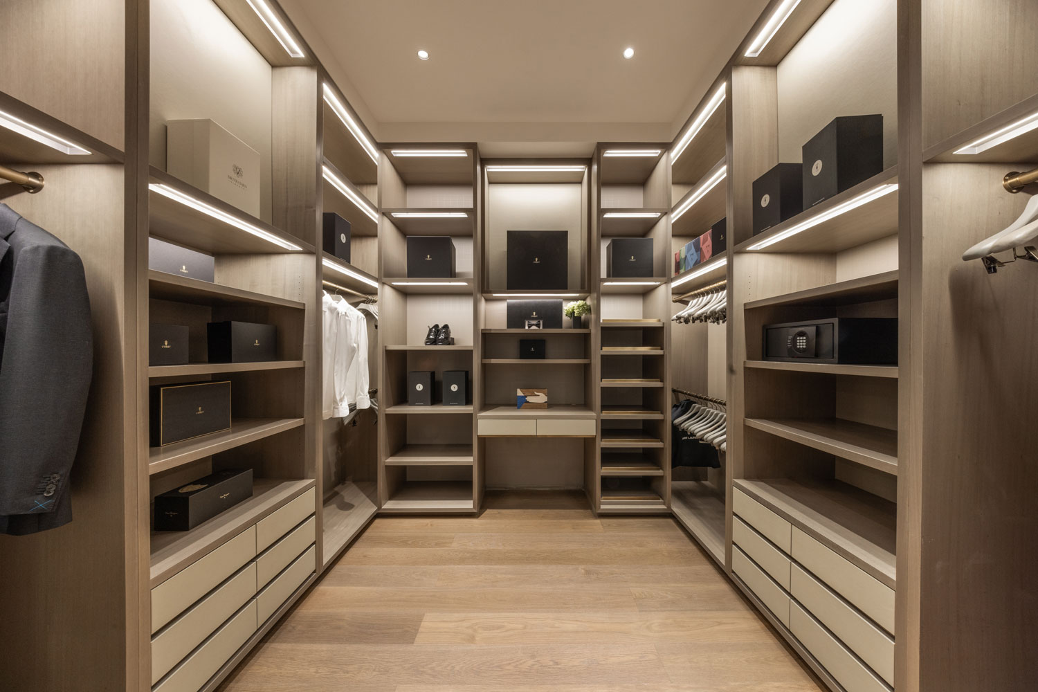 The Crown Building residences's main closet.