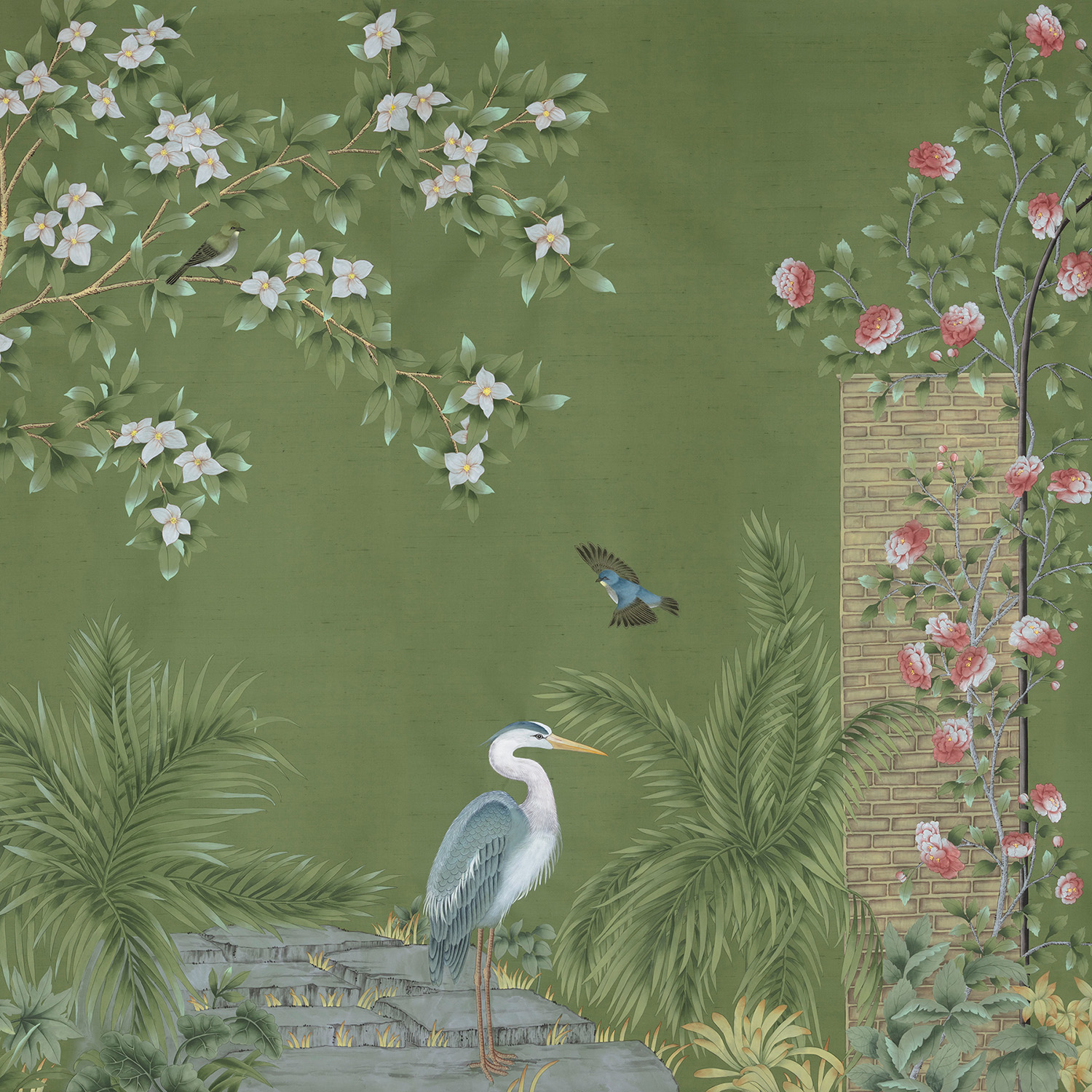 Charleston chinoiserie wallpaper by De Gournay.