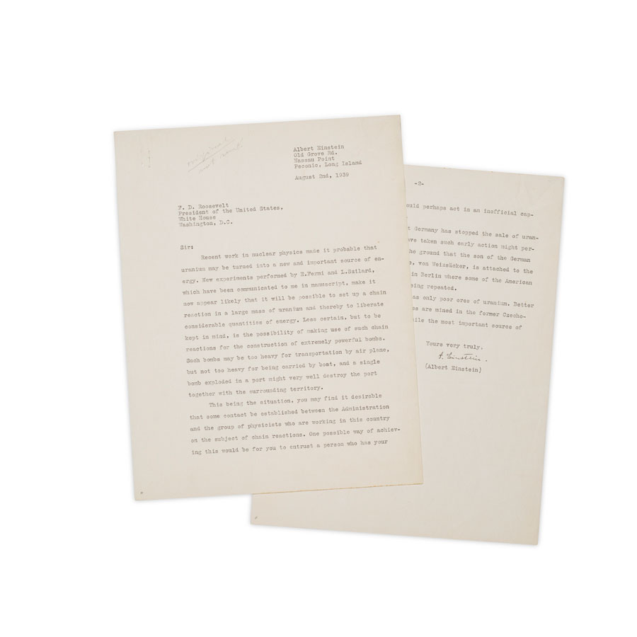 Paul Allen collection items included a letter from Albert Einstein to FDR.