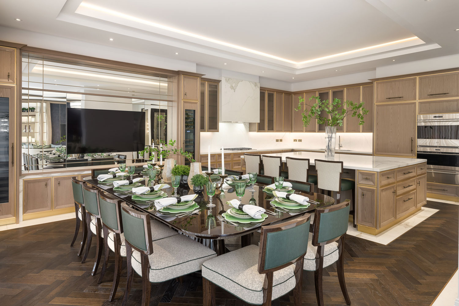 The kitchen and dining area at the home formerly lived in by Margot Fonteyn.