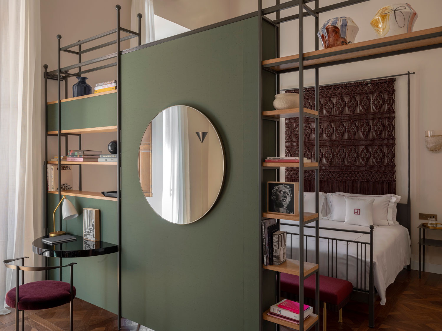 A guest room at Palazzo Talìa.