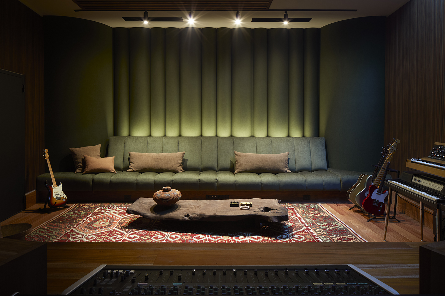 Recording studio at Pompey, the private Jamaica resort conceived by award-winning musician and producer Diplo.