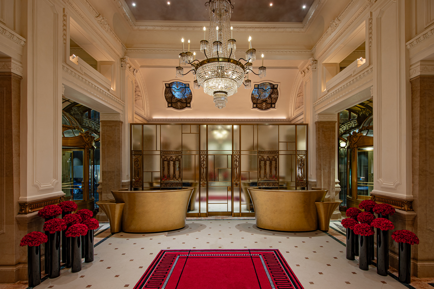 Inside the newly reimagined lobby at the St. Regis New York.