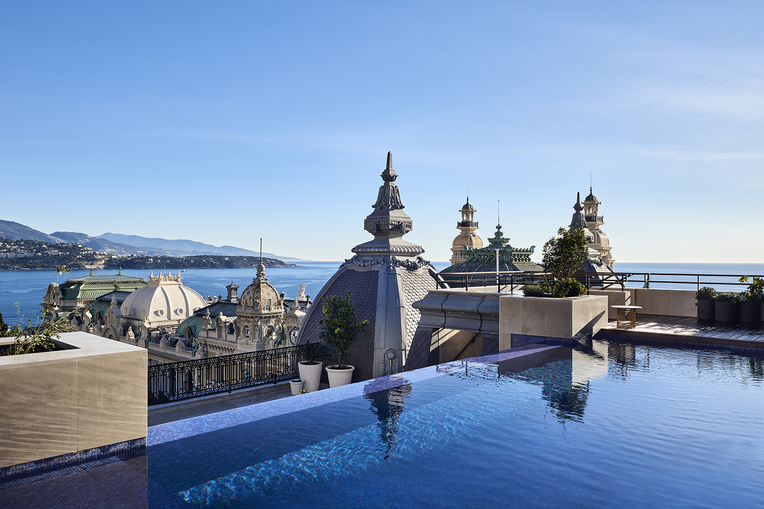 The infinity pool at the Hôtel de Paris Monte Carlo’s Prince Rainier III Suite.