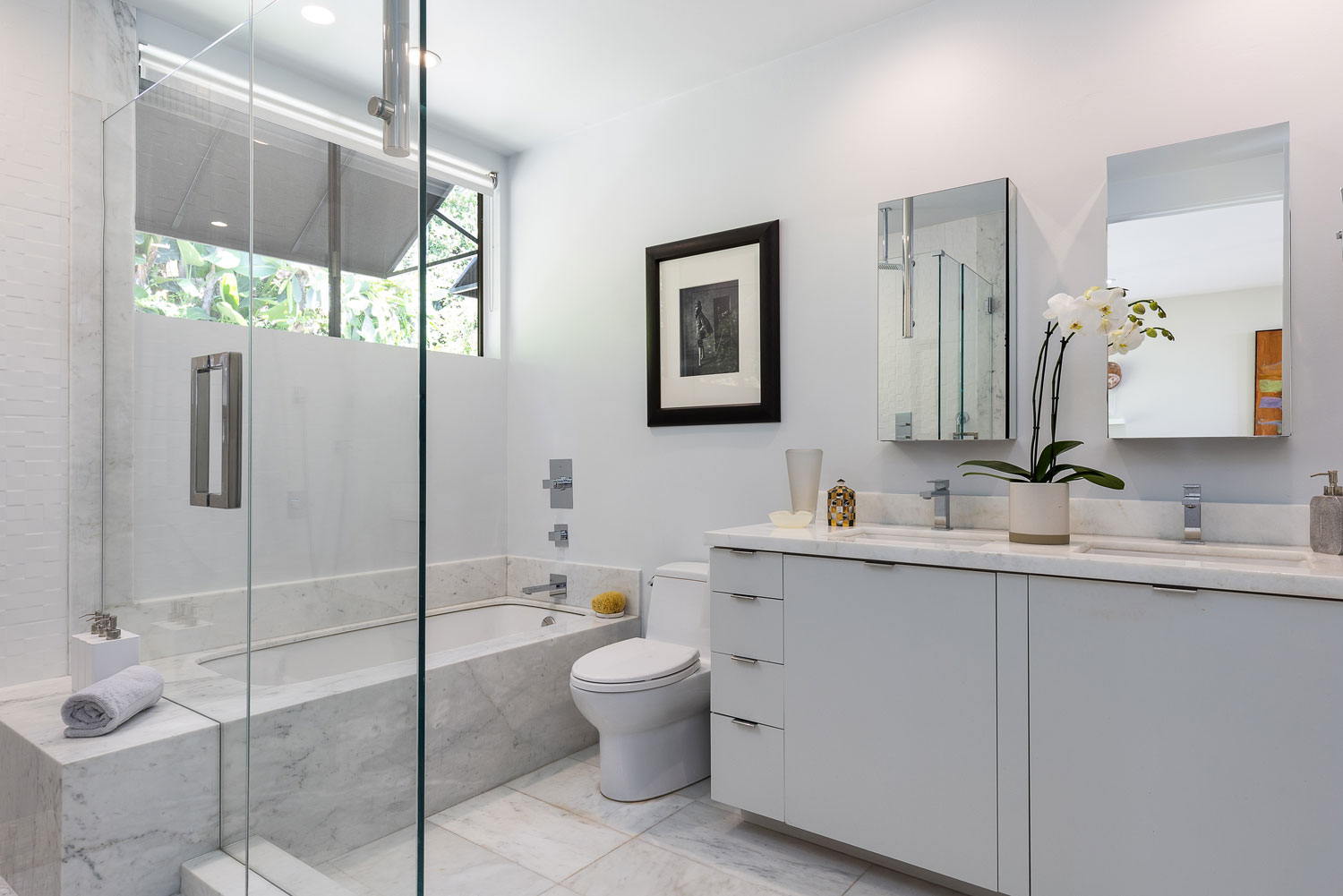 The home's elegant bathroom.