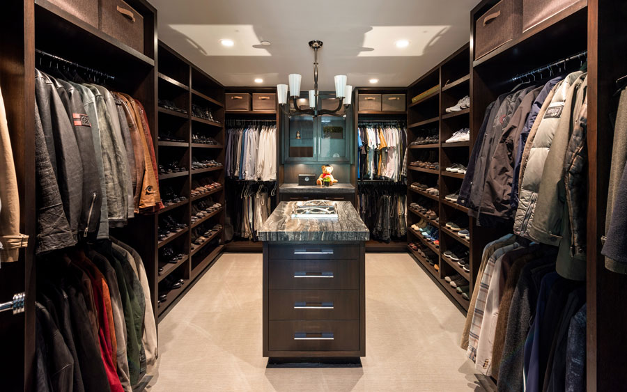 Master closet at Jeremy Renner LA home.