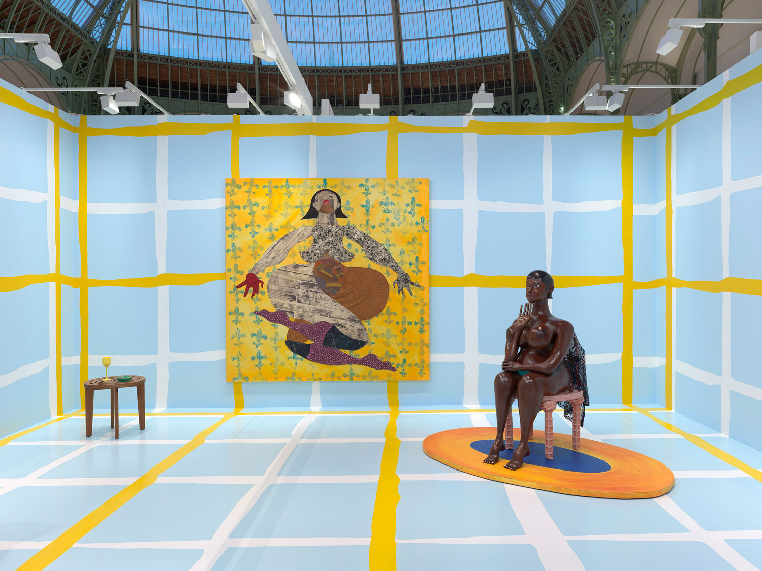 Installation view, Tschabalala Self: My House, Galerie Eva Presenhuber, Art Basel Paris, Grand Palais, Paris.