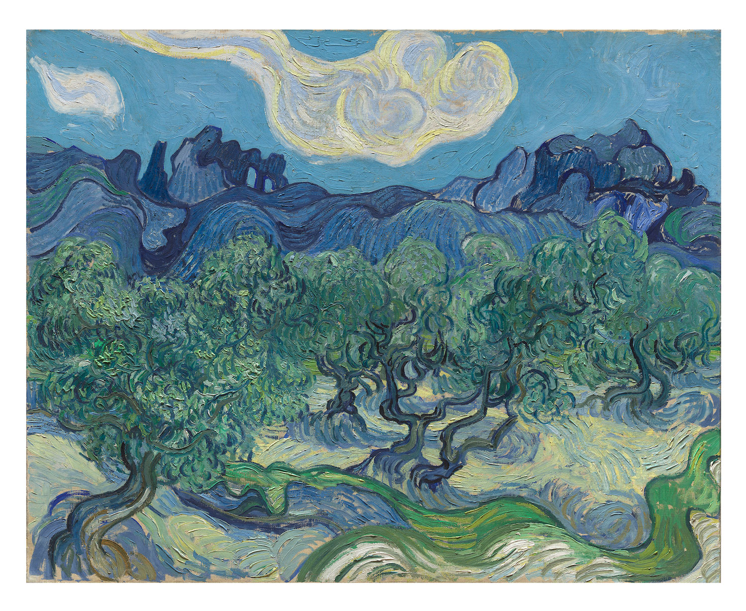 Vincent Van Gogh, Olive trees with the Alpilles in the Background, 1889, is a must-see during Frieze London.