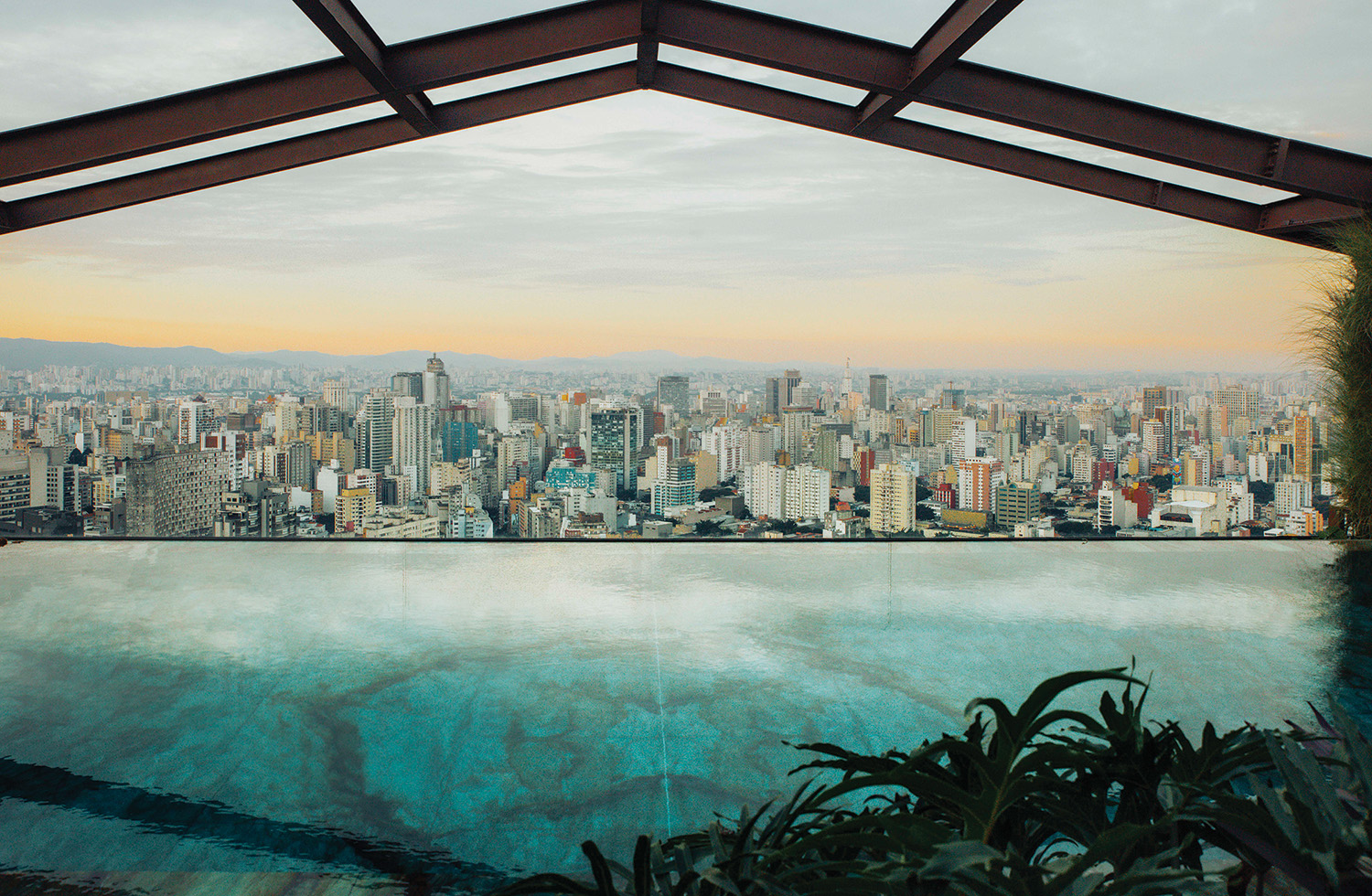 Sweeping views of São Paulo from the rooftop infinity pool at the Rosewood.