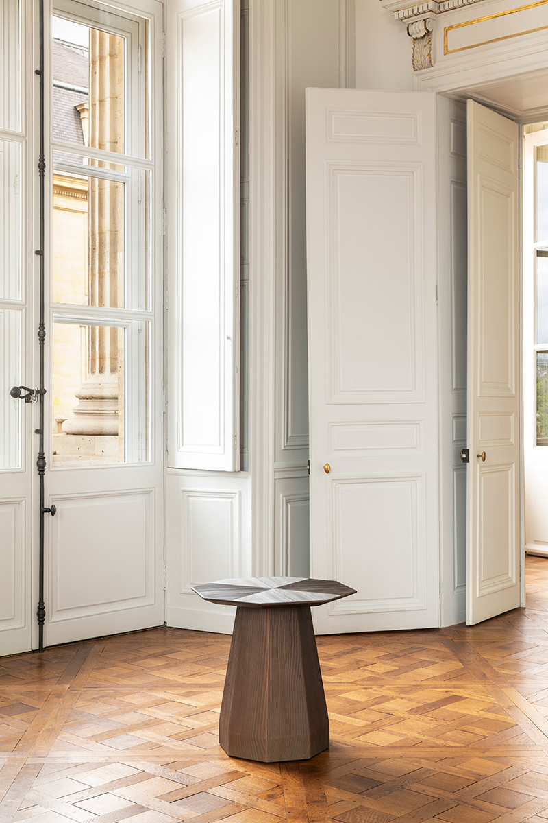 Cocteau coffee table by Charles Zana installed at the Hôtel de la Marine in Paris.