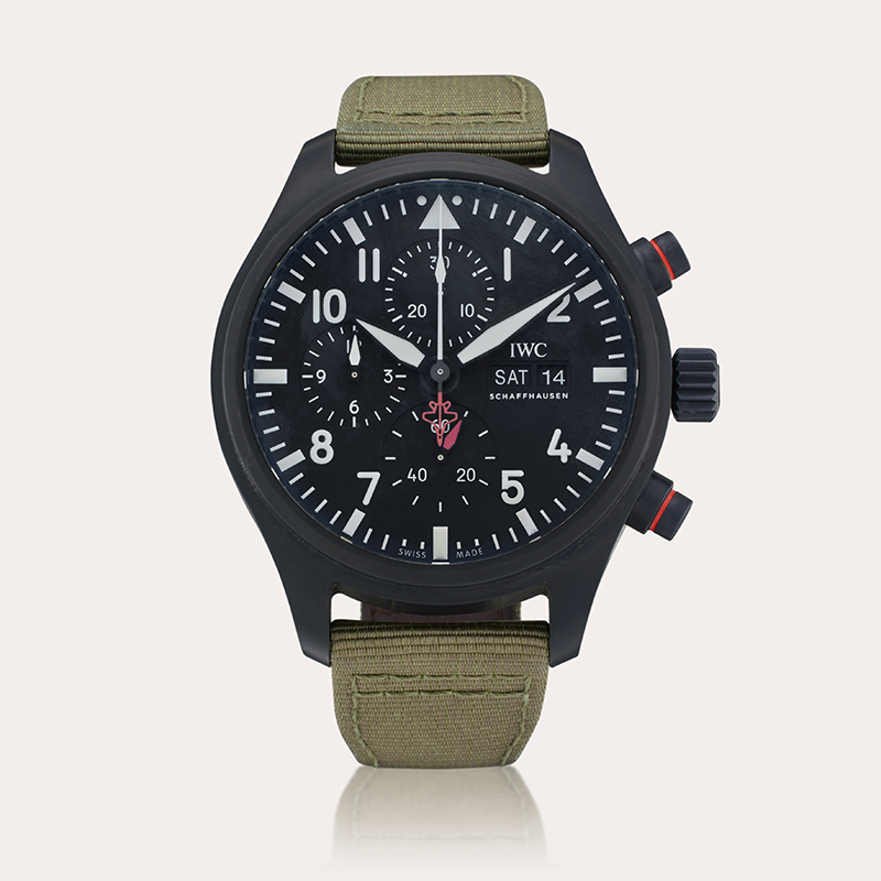 The quarterback's Pilot’s Watch Top Gun Edition ‘SFTI’ which will be included in Sotheby's December 10 auction 