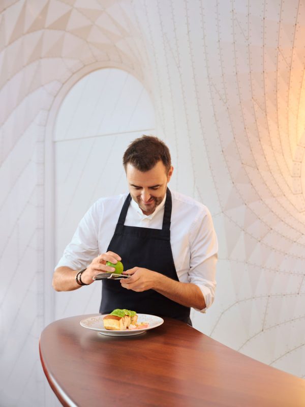 French chef Cyril Lignac designed the menu.