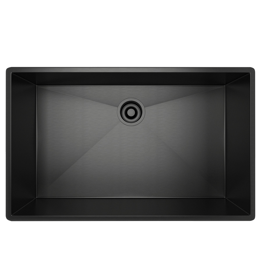 Forze Single Bowl Stainless Steel Kitchen Sink in Black by ROHL.