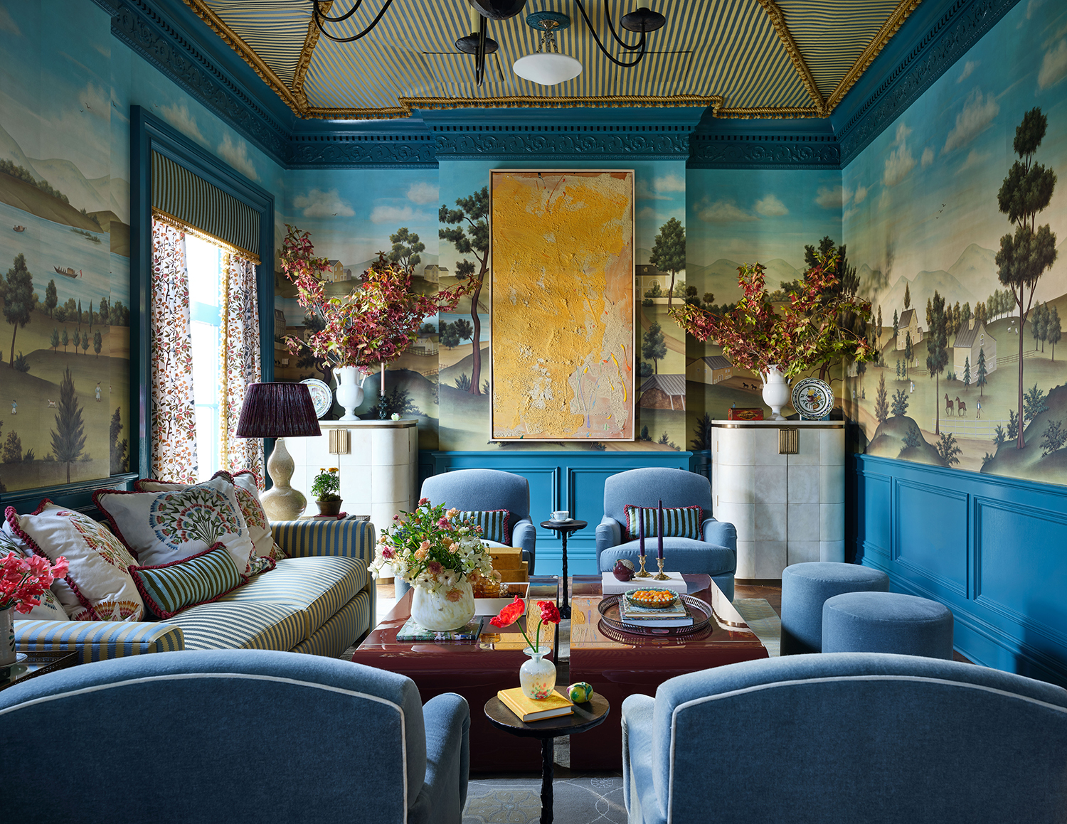 French & French Interiors designed this whimsical drawing room at the 2024 Kips Bay Decorator Show House Dallas.