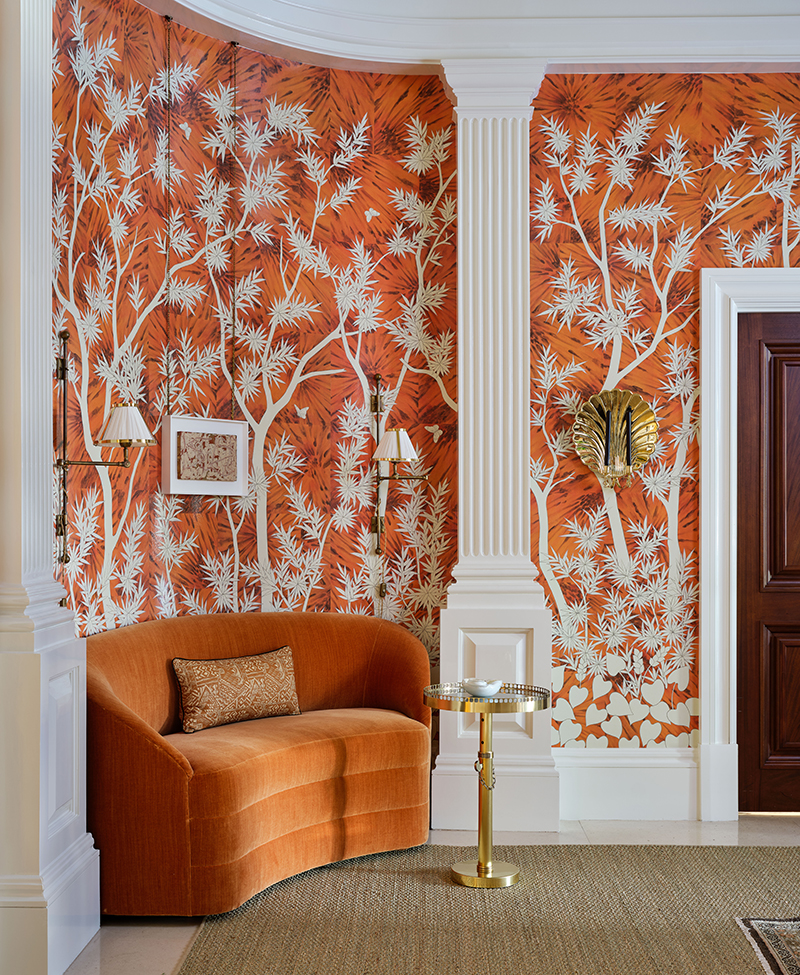 The foyer at the Kips Bay Decorator Show House Dallas by Shelby Wagner Design.